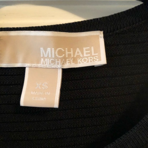 XS BLACK RIBBED STRETCH MICHAEL KORS DRESS - Picture 3 of 7